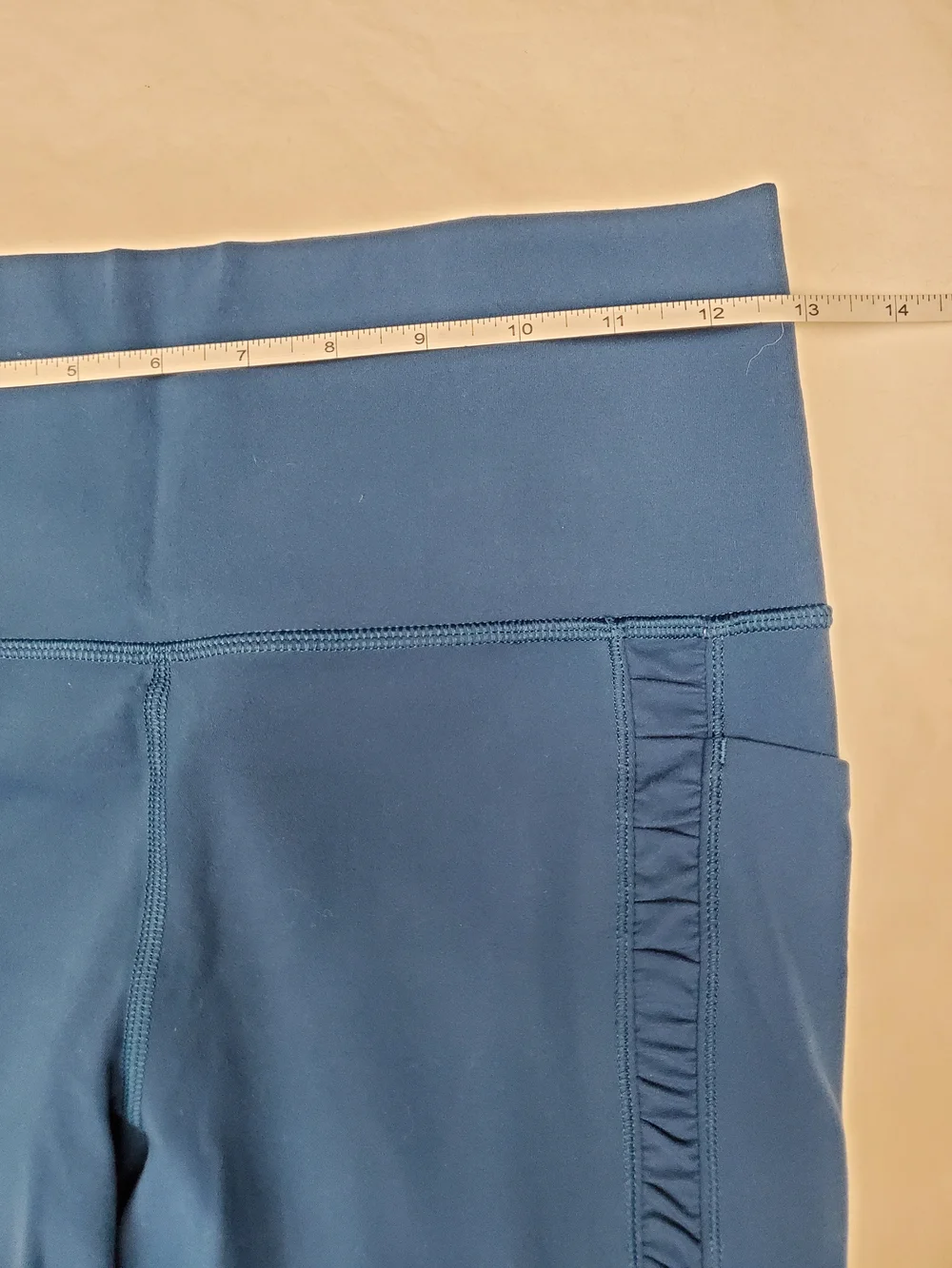 Athleta Salutation Stash II 7/8 Leggings Blue Medium High Rise Pockets - Picture 3 of 7